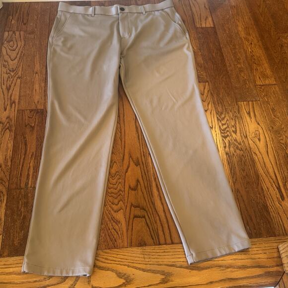 Greyson Sequoia Knit Trouser Mens 38 x 32 Khaki Beige Golf Performance Pants - Picture 3 of 14